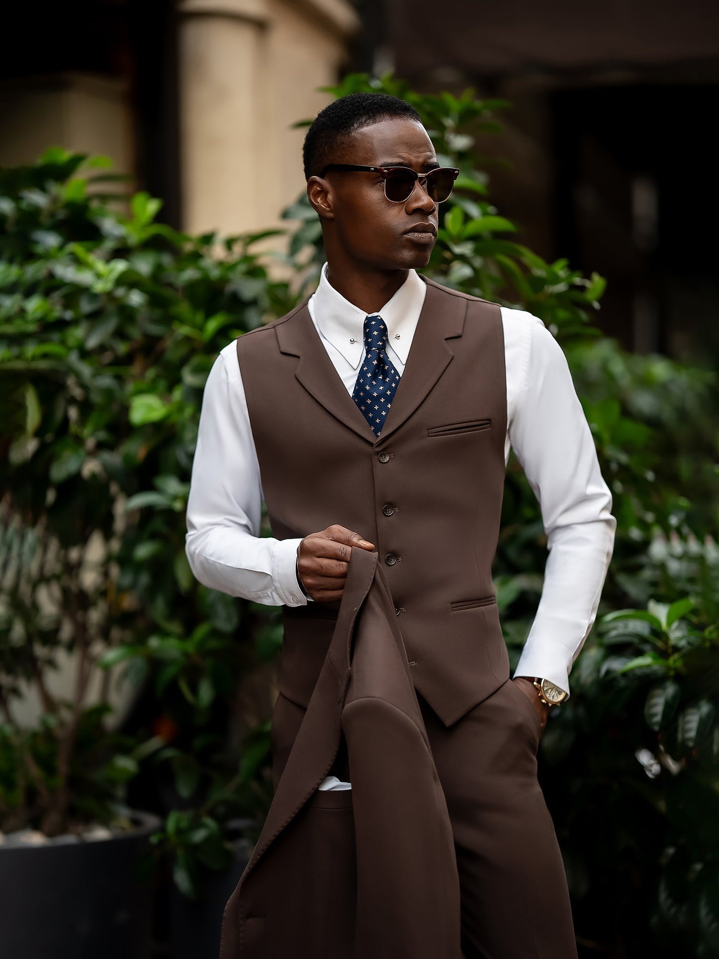Brown Slim-Fit Suit 3-Piece VIOSSI