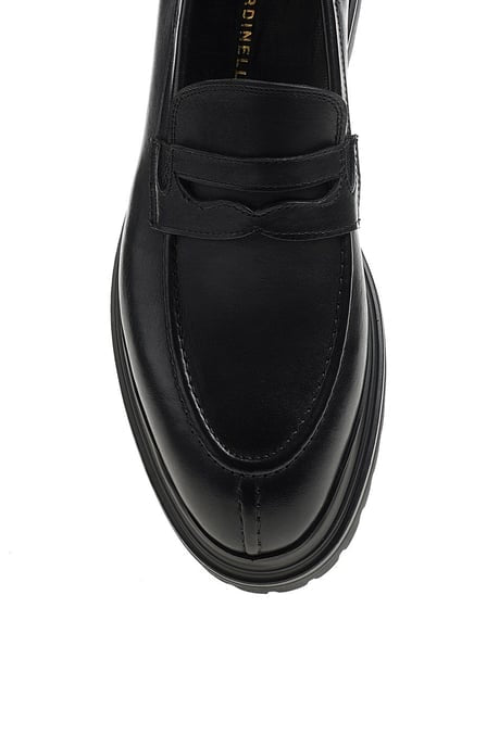 Bojoni Chicago Leather Black Loafer Shoes