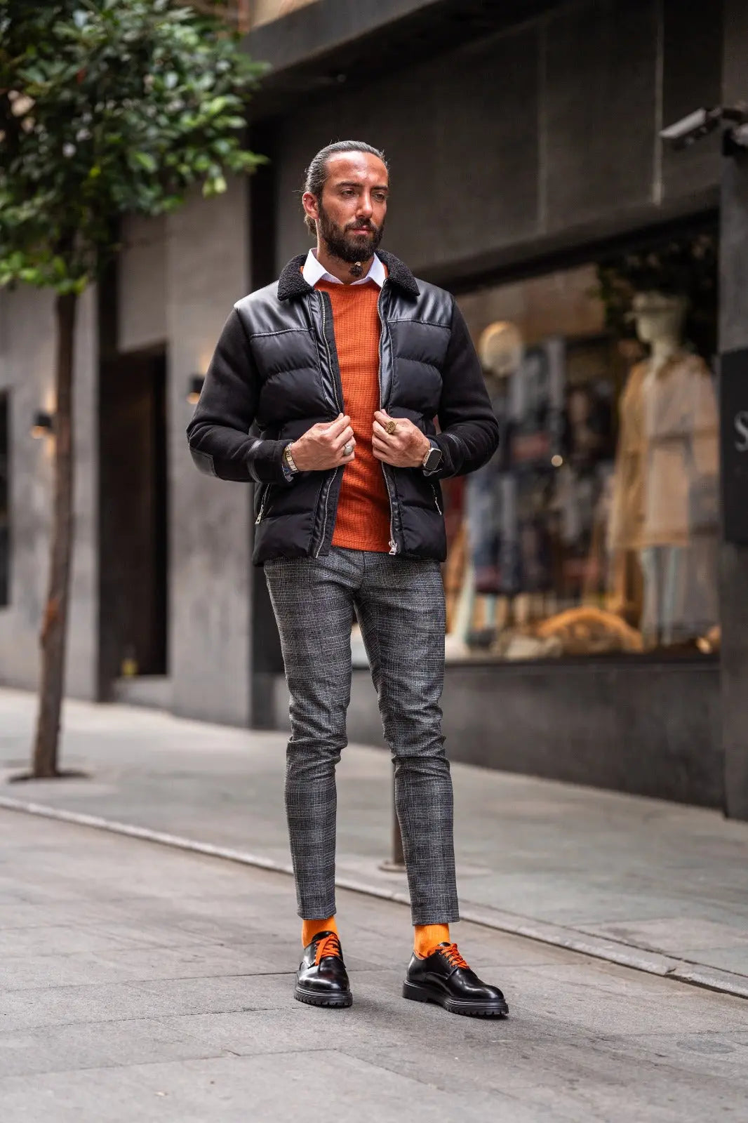 Paris Black Slim Fit Zipper Wool Coat - BRABION