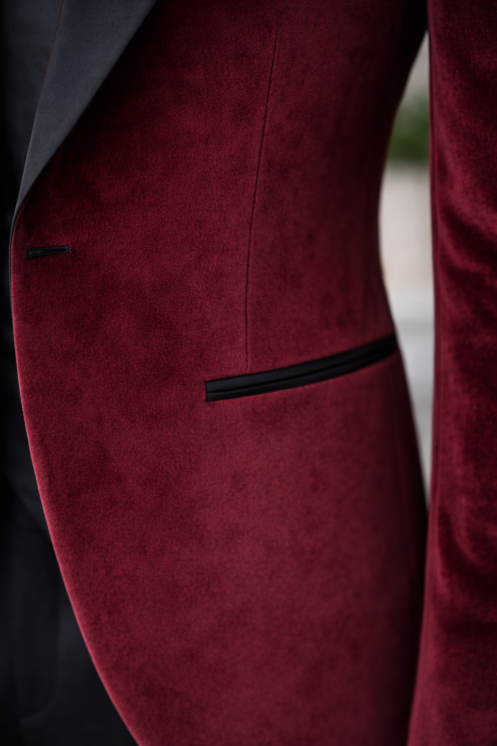 Bordeaux Velvet Slim-Fit Tuxedo 3-Piece