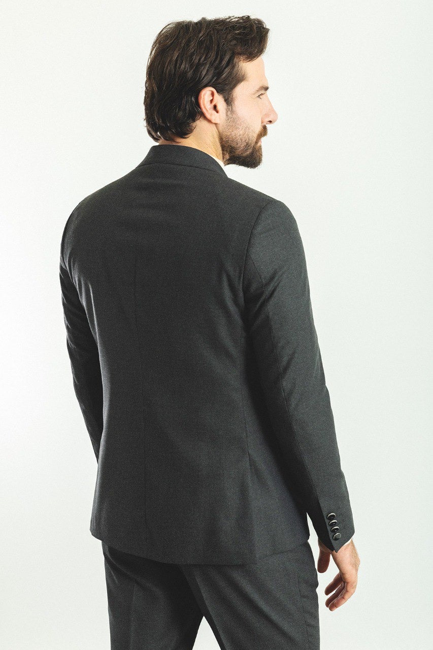 Brabion Rocco Dark Gray Slim Fit Peak Lapel Suit
