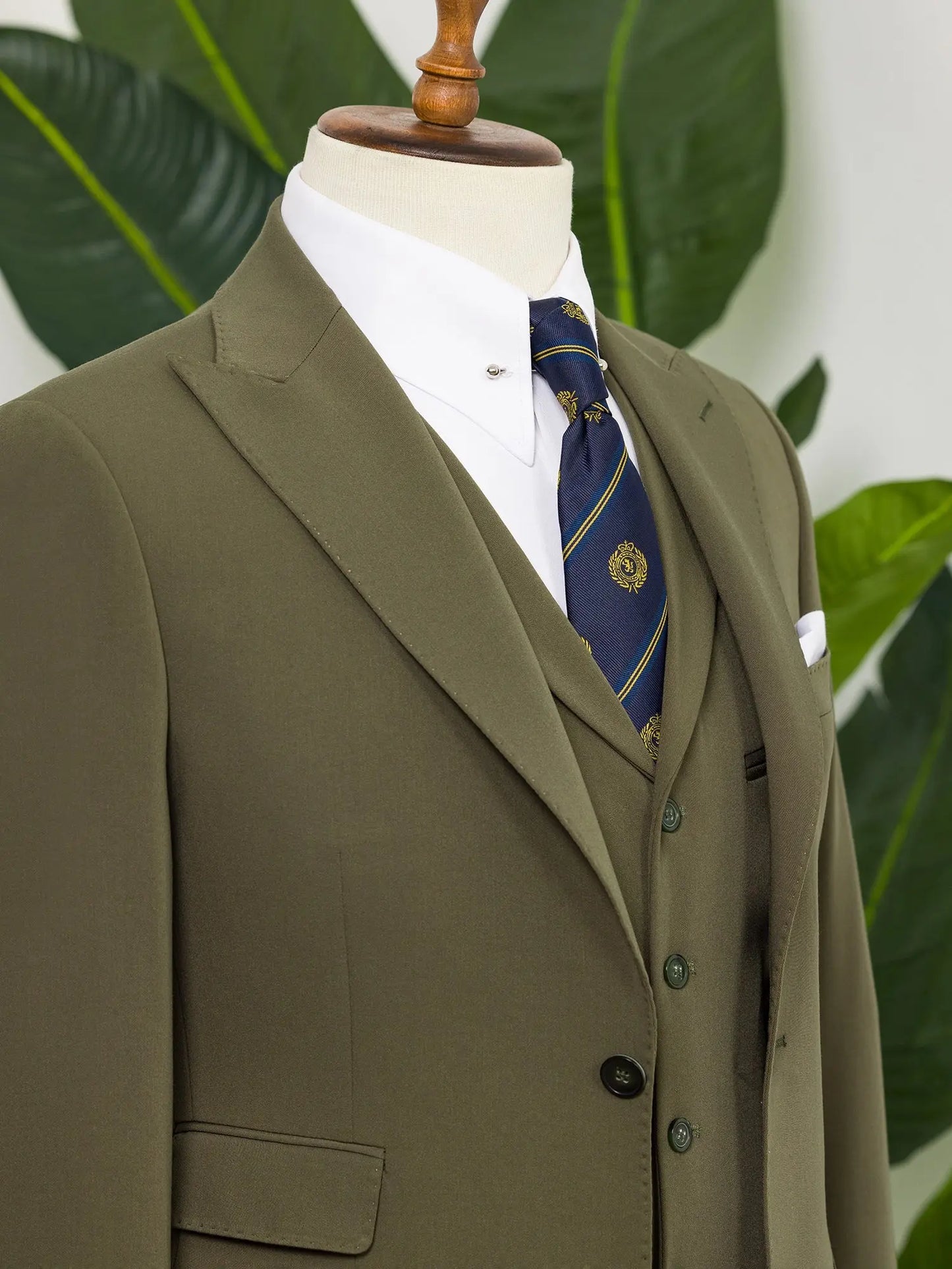 Khaki Slim-Fit Suit 3-Piece VIOSSI