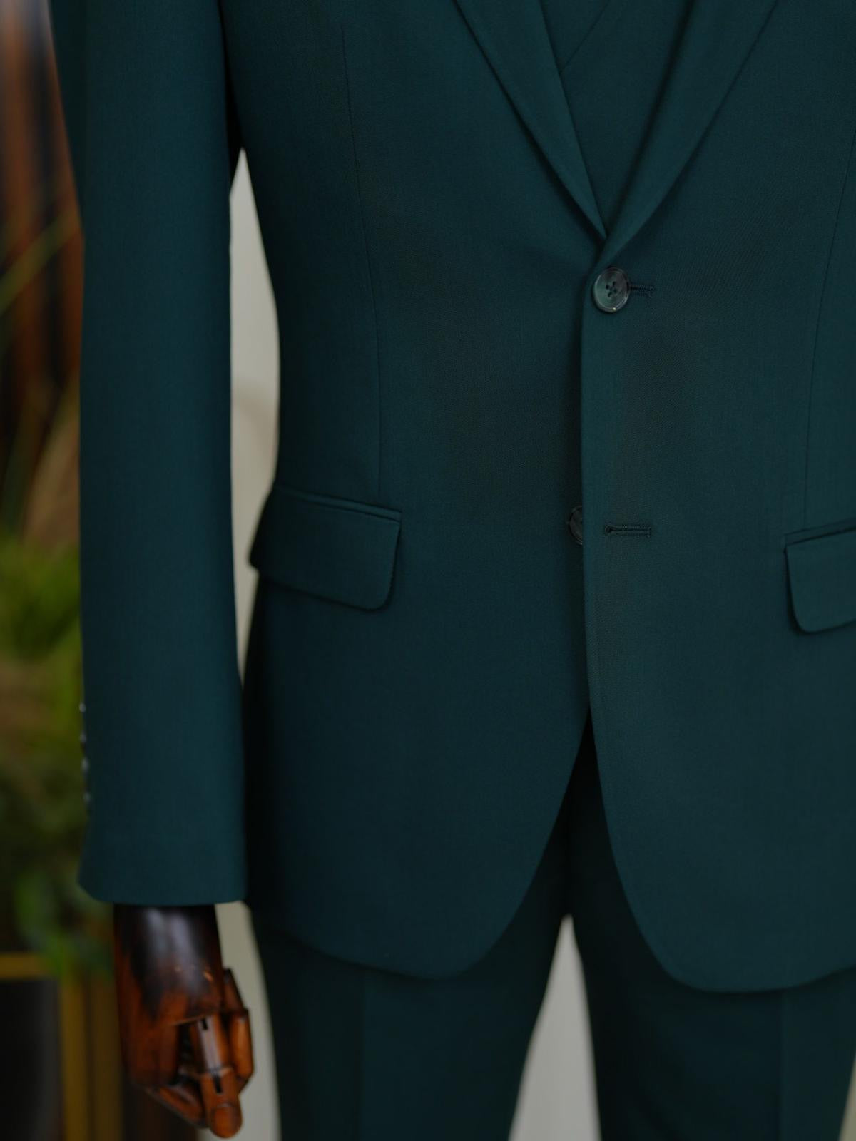 Brabion Aston Green Slim Fit 3 Piece Suit