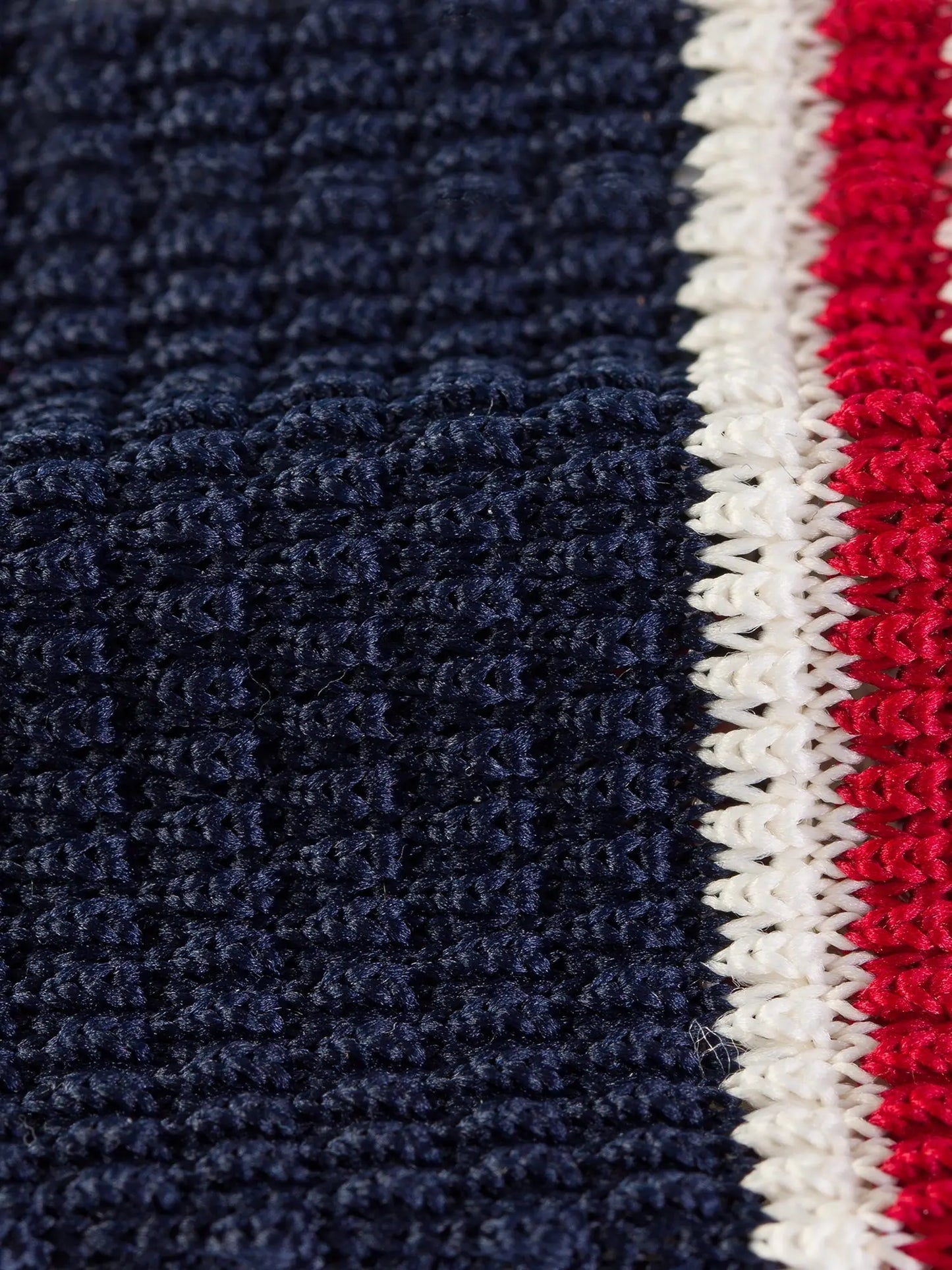 Navy Striped Knitted Tie 6cm - BRABION