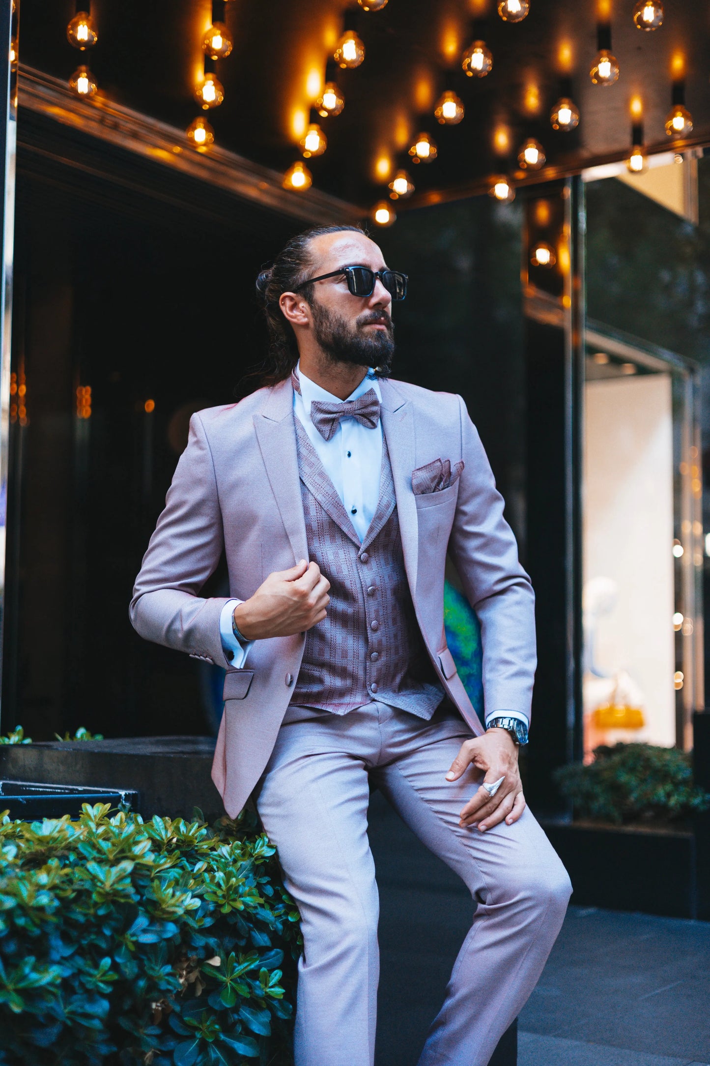 Brabion Amadeo Pink Slim Fit Peak Lapel Tuxedo – Elevate Your Formal Style - BRABION