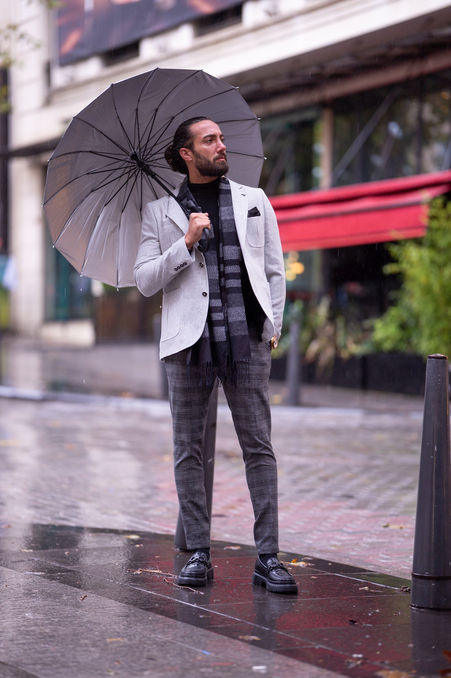 Brabion Liam Gray Slim Fit Notch Lapel Blazer - Versatile Tailored Jacket