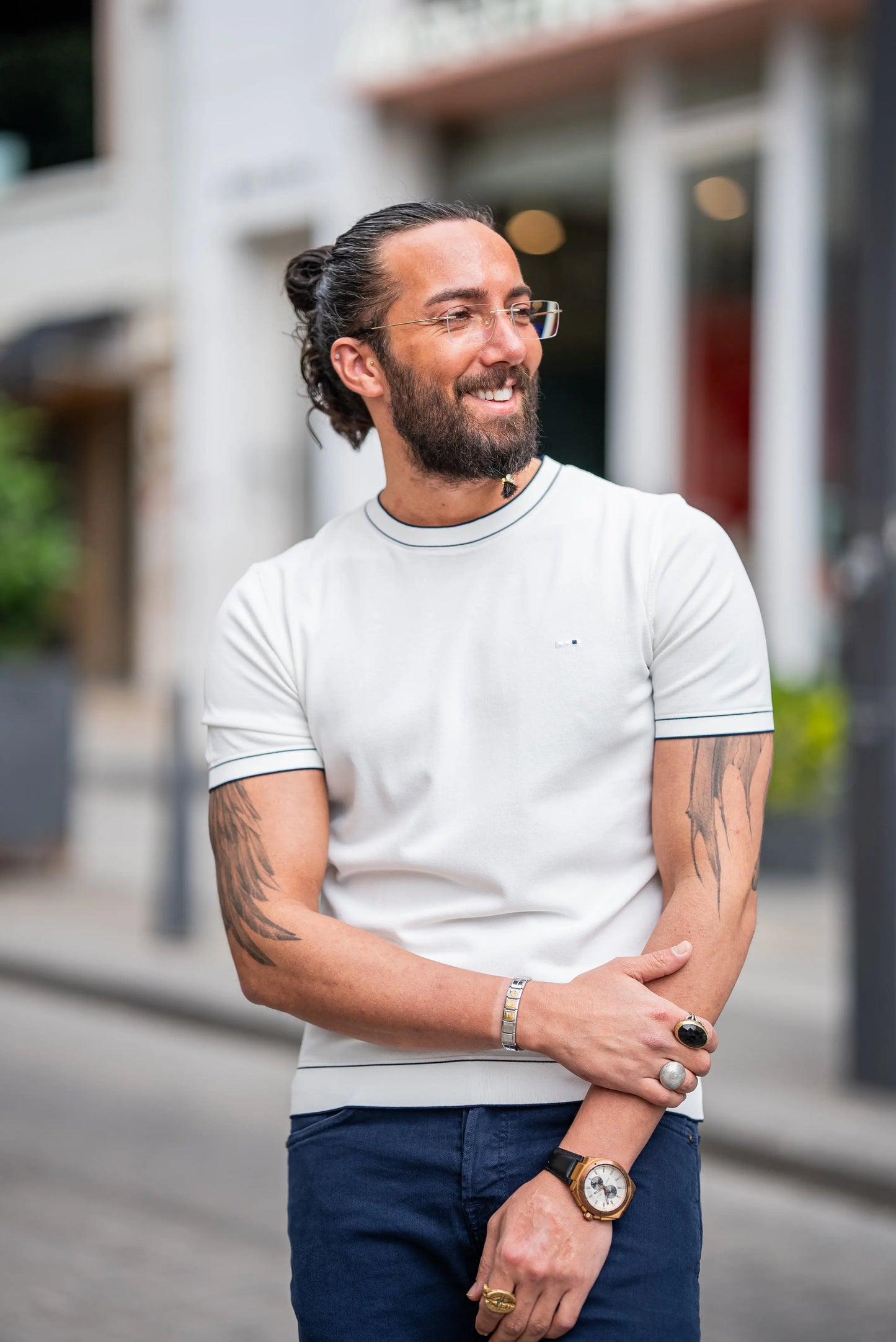 Brabion Crete White Slim Fit T-Shirt - BRABION
