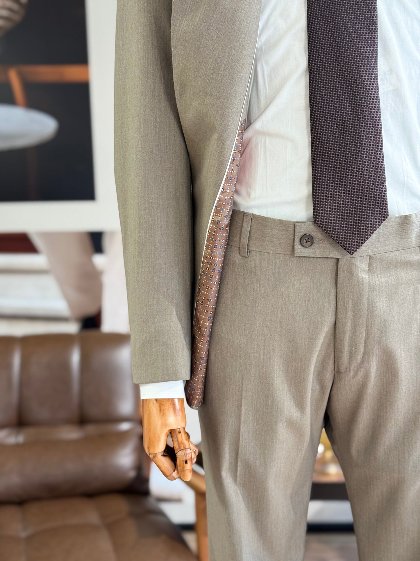 Beige Slim-Fit Suit 2-Piece VIOSSI - CB