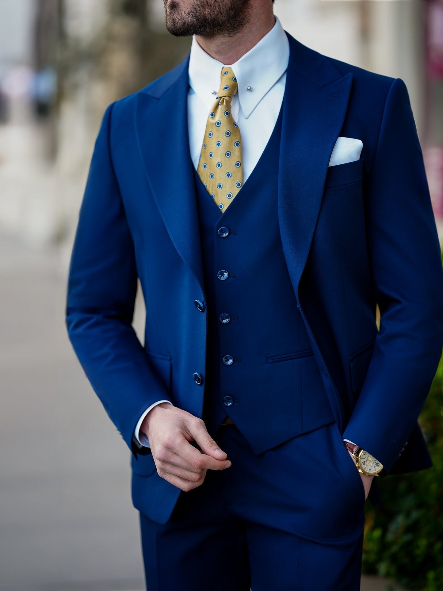 Navy Slim-Fit Suit 3-Piece VIOSSI