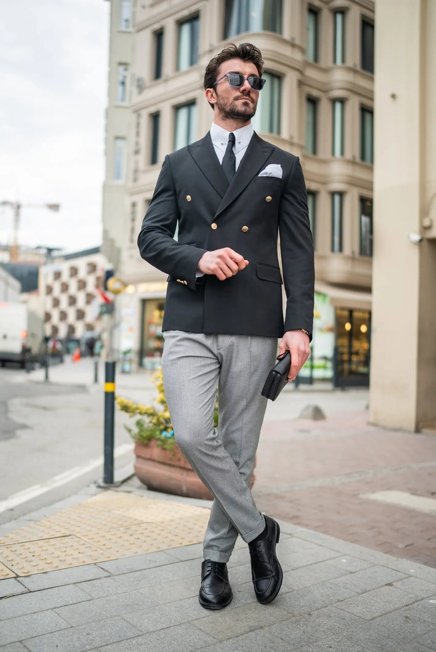 Black Double Breasted Blazer - BRABION