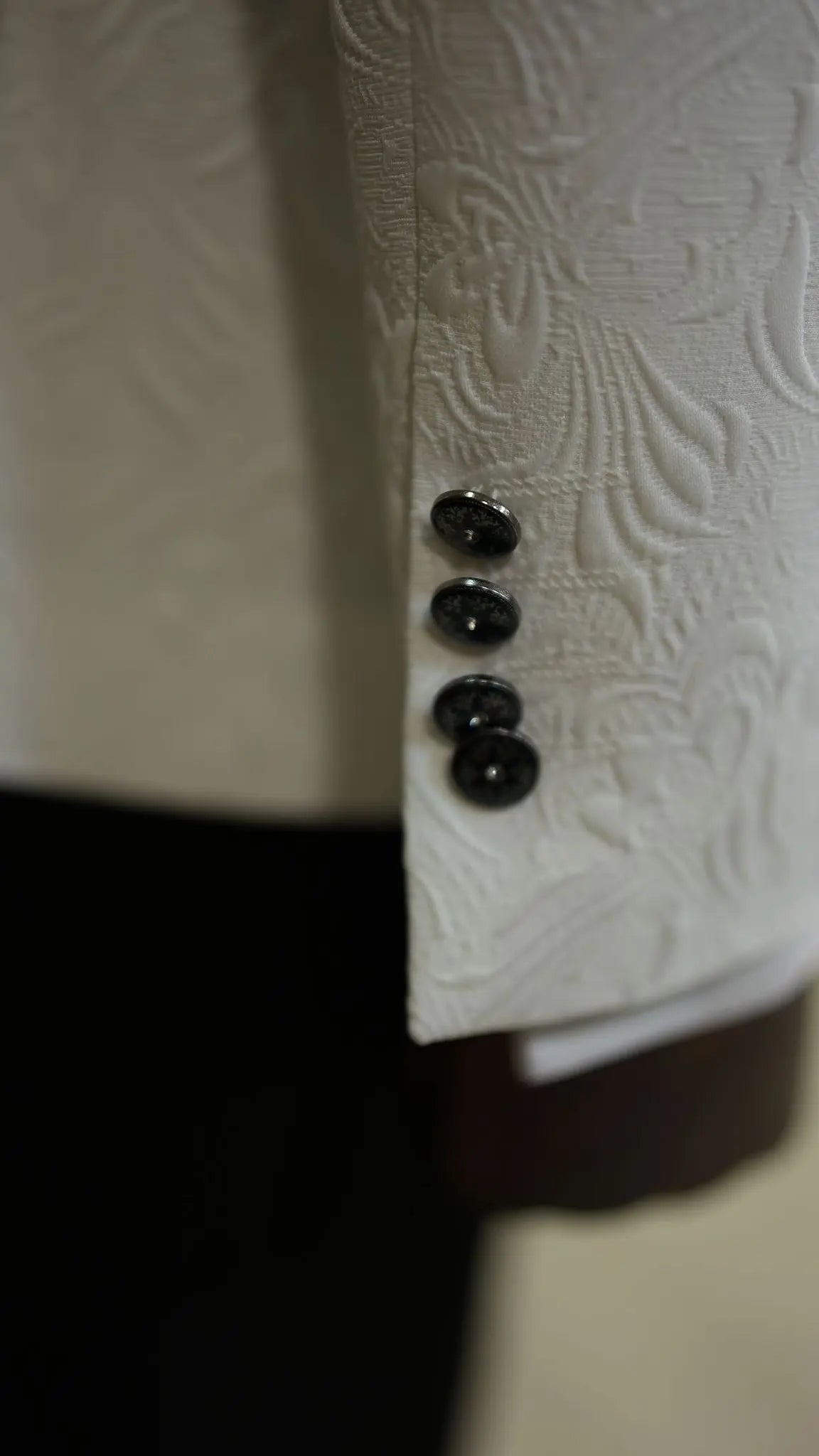 Fiore White Blue Slim Fit Velvet Shawl Lapel Tuxedo - BRABION
