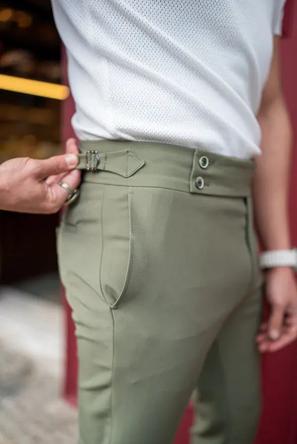 Brabion Sorento Green Slim Fit Chino Pants - BRABION