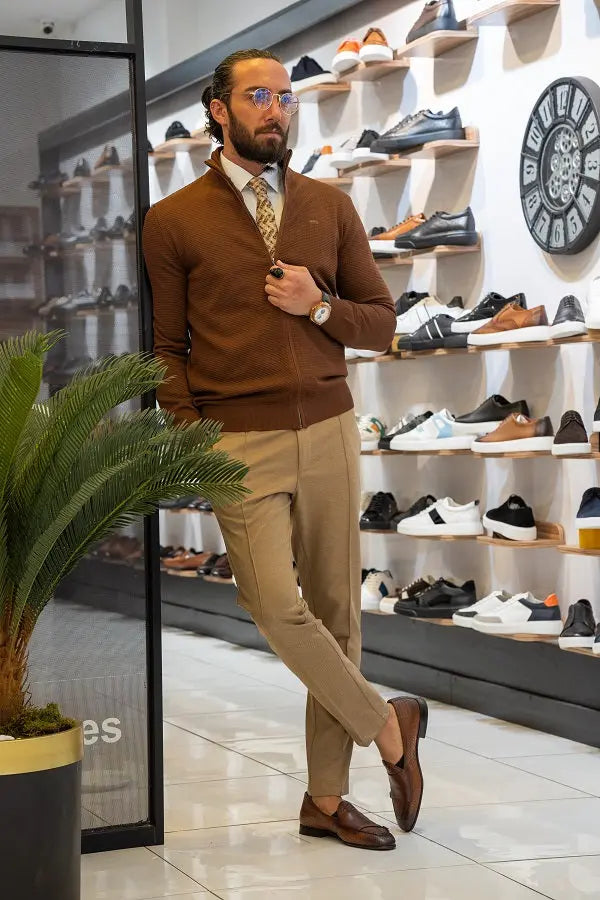 Brabion Lance Beige Slim Fit Chino Pants for Ultimate Versatility - BRABION