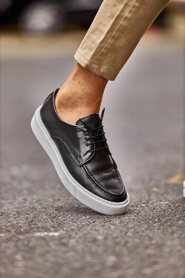 Brabion Levanzo Black White Sole Derby Sneakers - BRABION