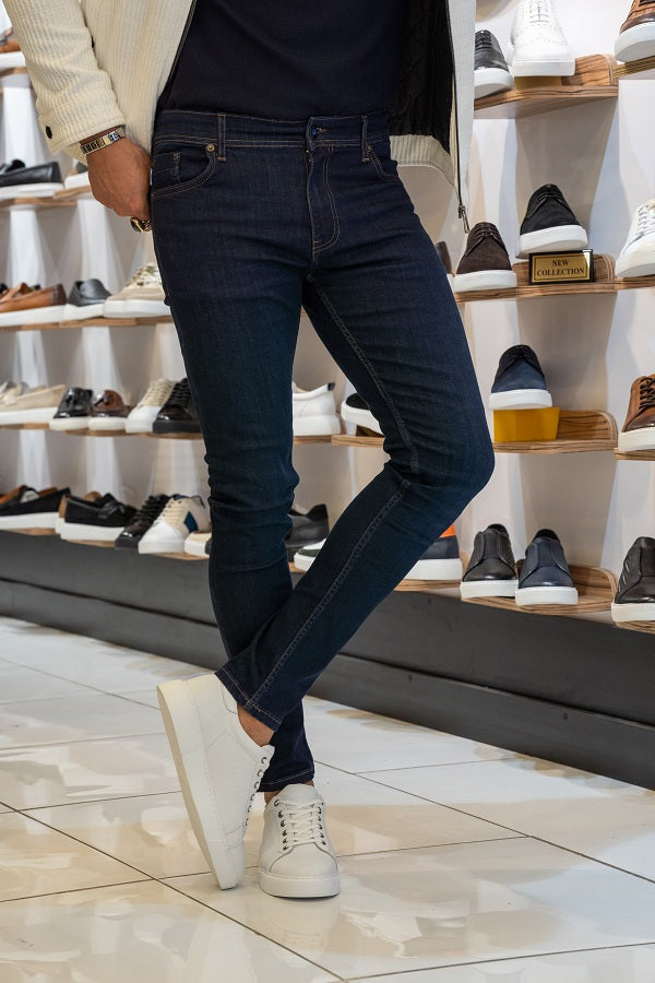 Brabion Lance Navy Blue Slim Fit Jeans for Versatile Style