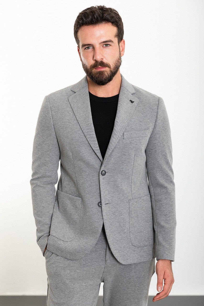 Brabion Rocco Gray Slim Fit Notch Lapel Suit