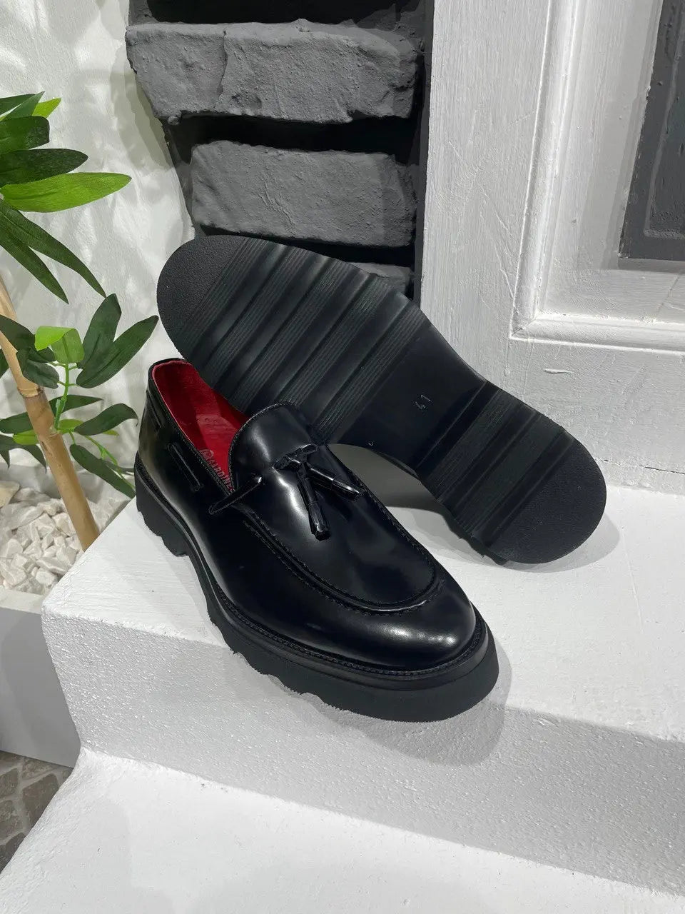 Brabion Belton Black Leather Loafers - BRABION