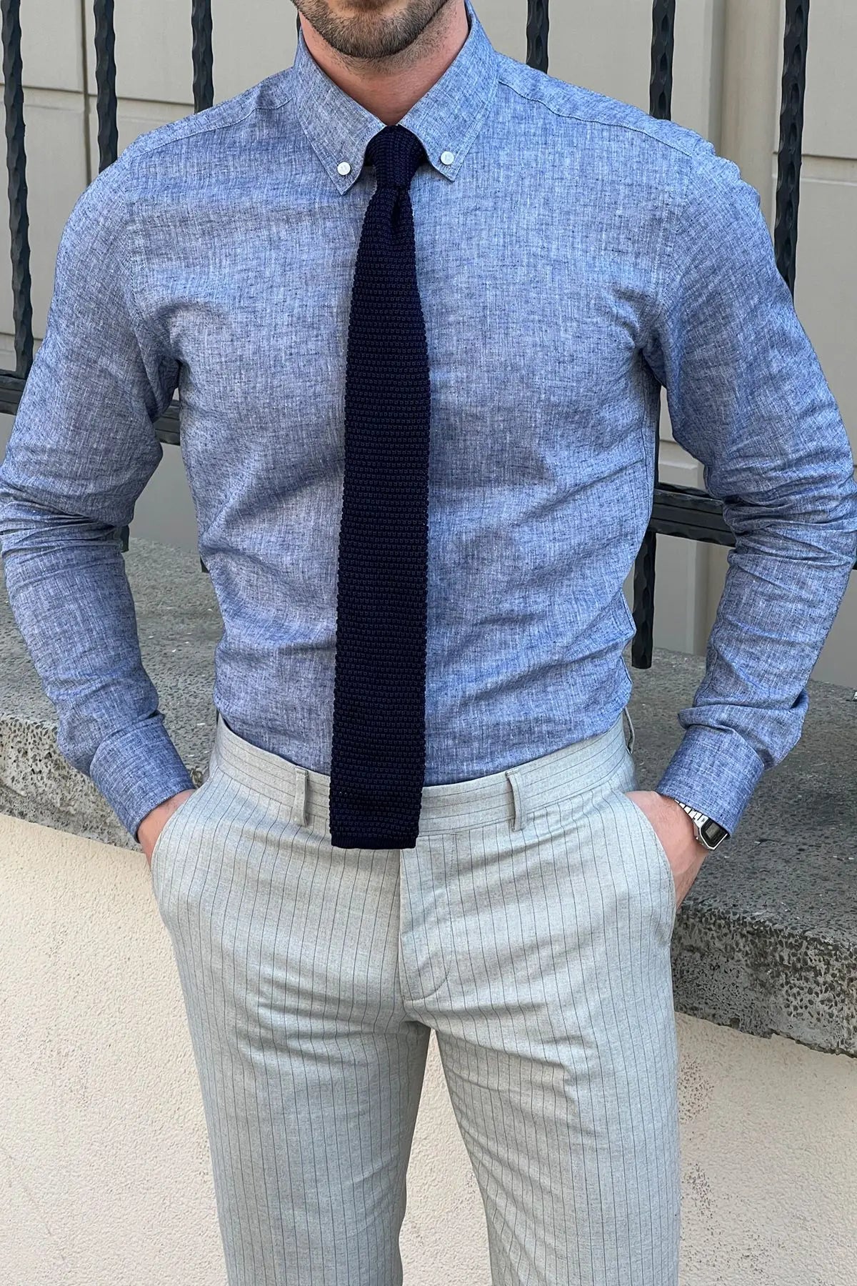 Brabion Daniel Slim-Fit Blue Cotton Shirt - BRABION