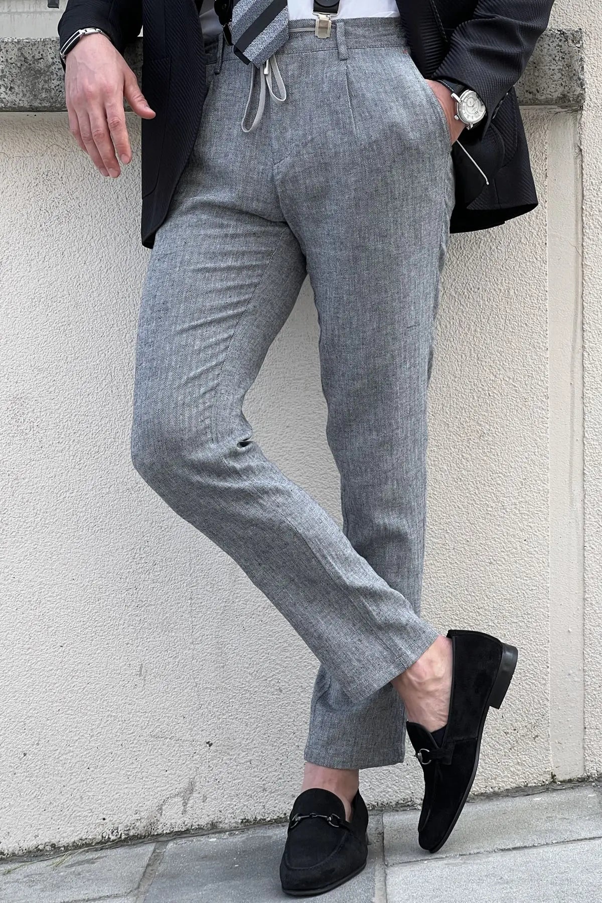 Daniel Gray Linen Pants - Slim Fit Excellence in Versatile Style - BRABION