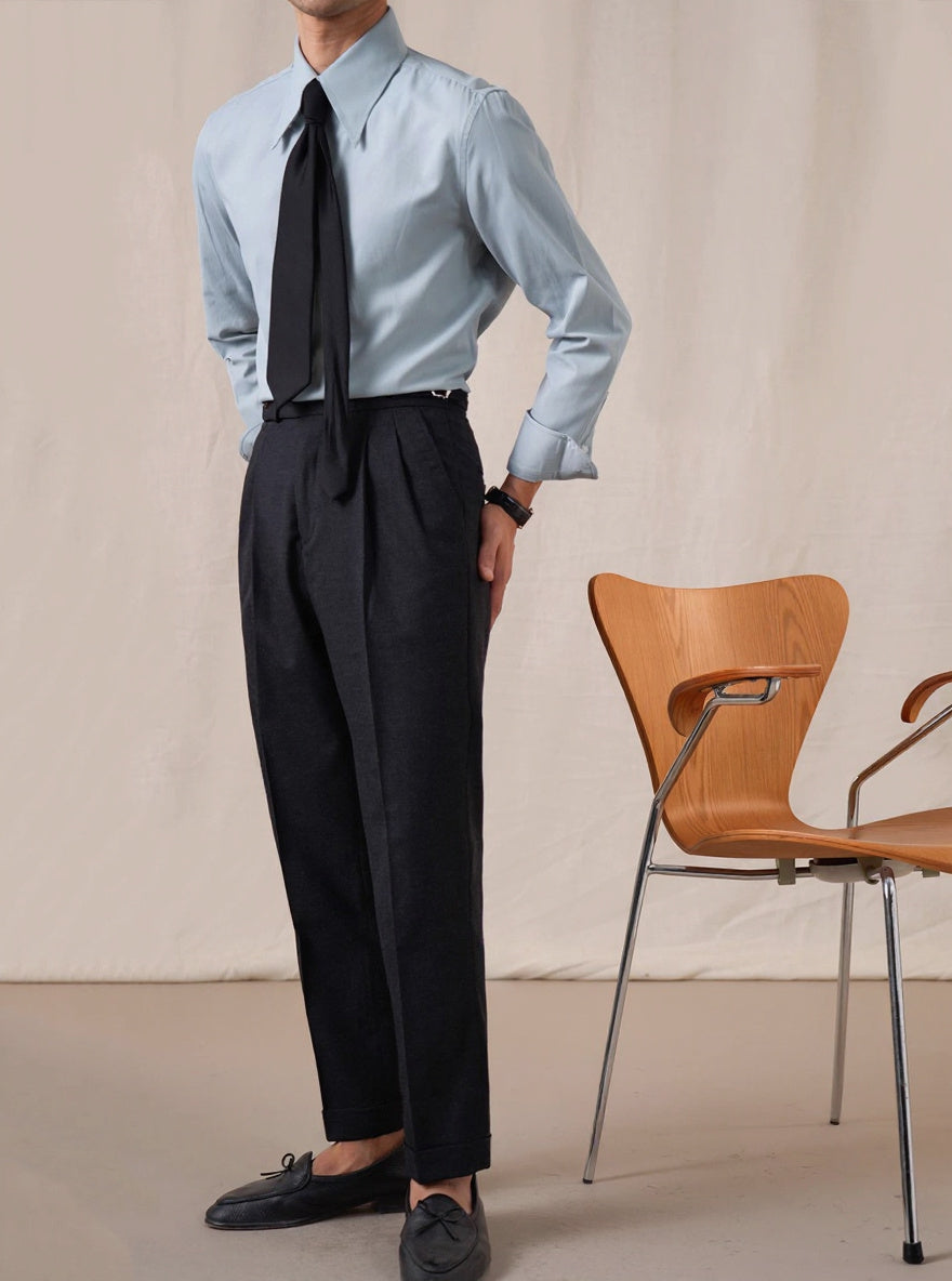 Men’s Twill Cotton Button-Down Dress Shirt