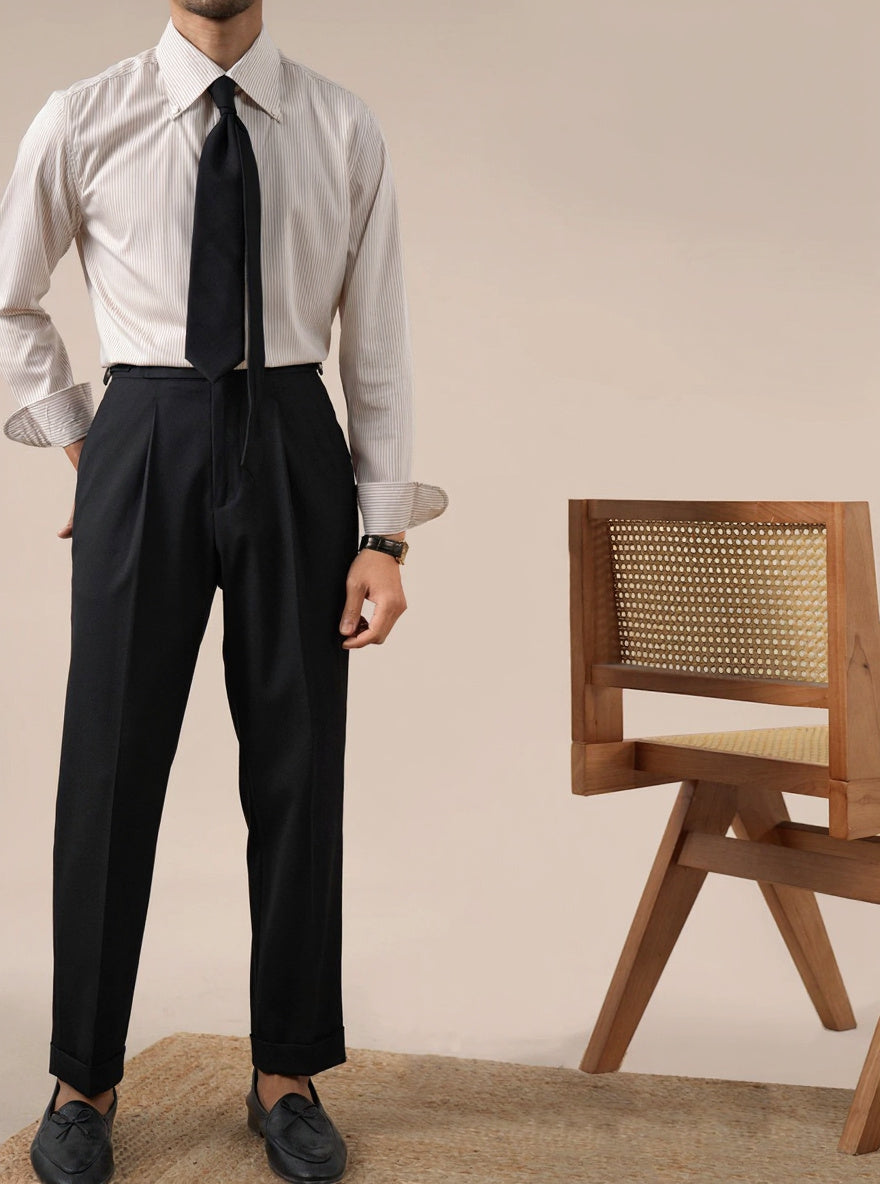 Men's Striped Wrinkle-Resistant Long Sleeve Shirt