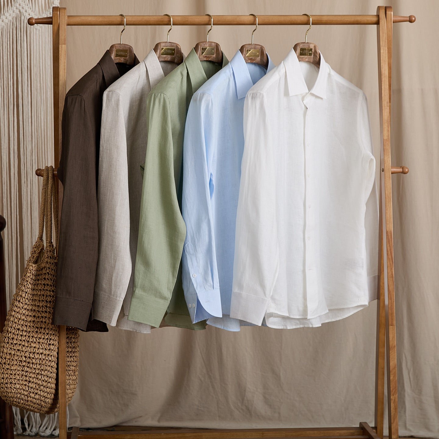 Slim-Fit Linen Long Sleeve Shirt