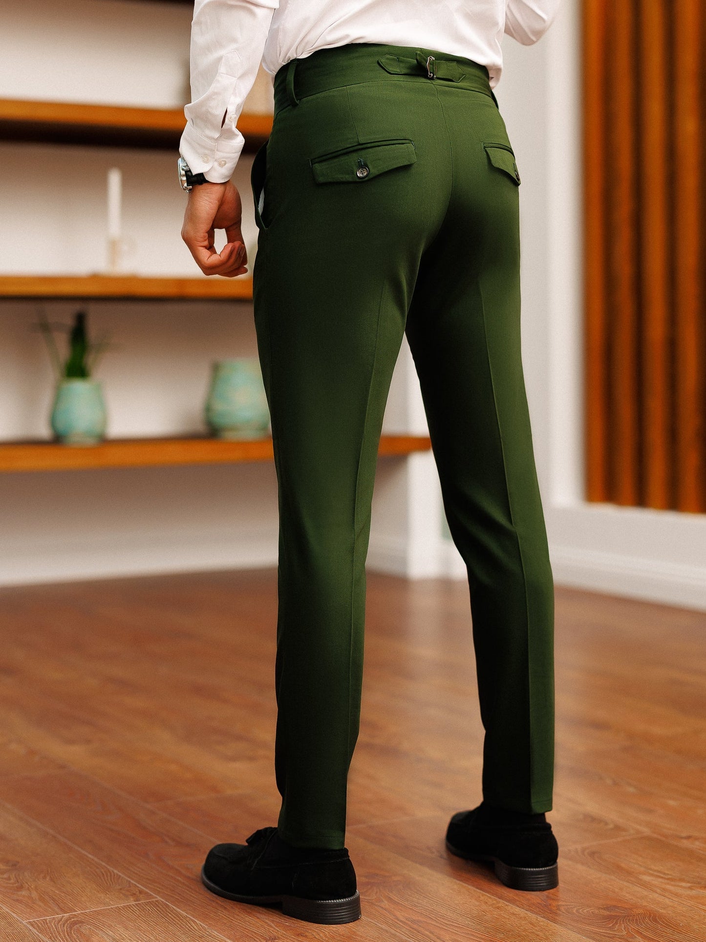 Dark Green Slim-Fit Pants VIOSSI