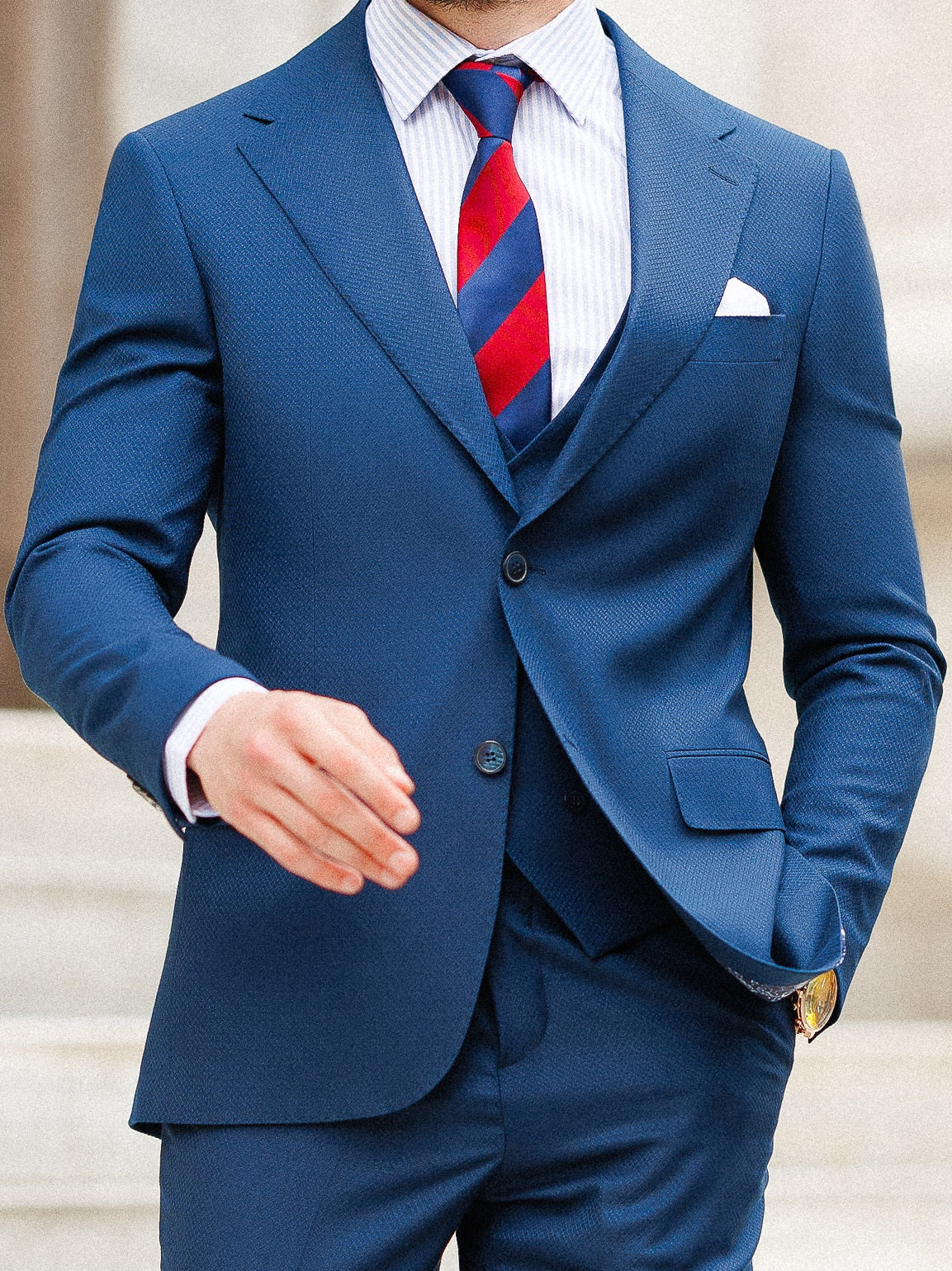 Blue Slim-Fit Suit 3-Piece VIOSSI