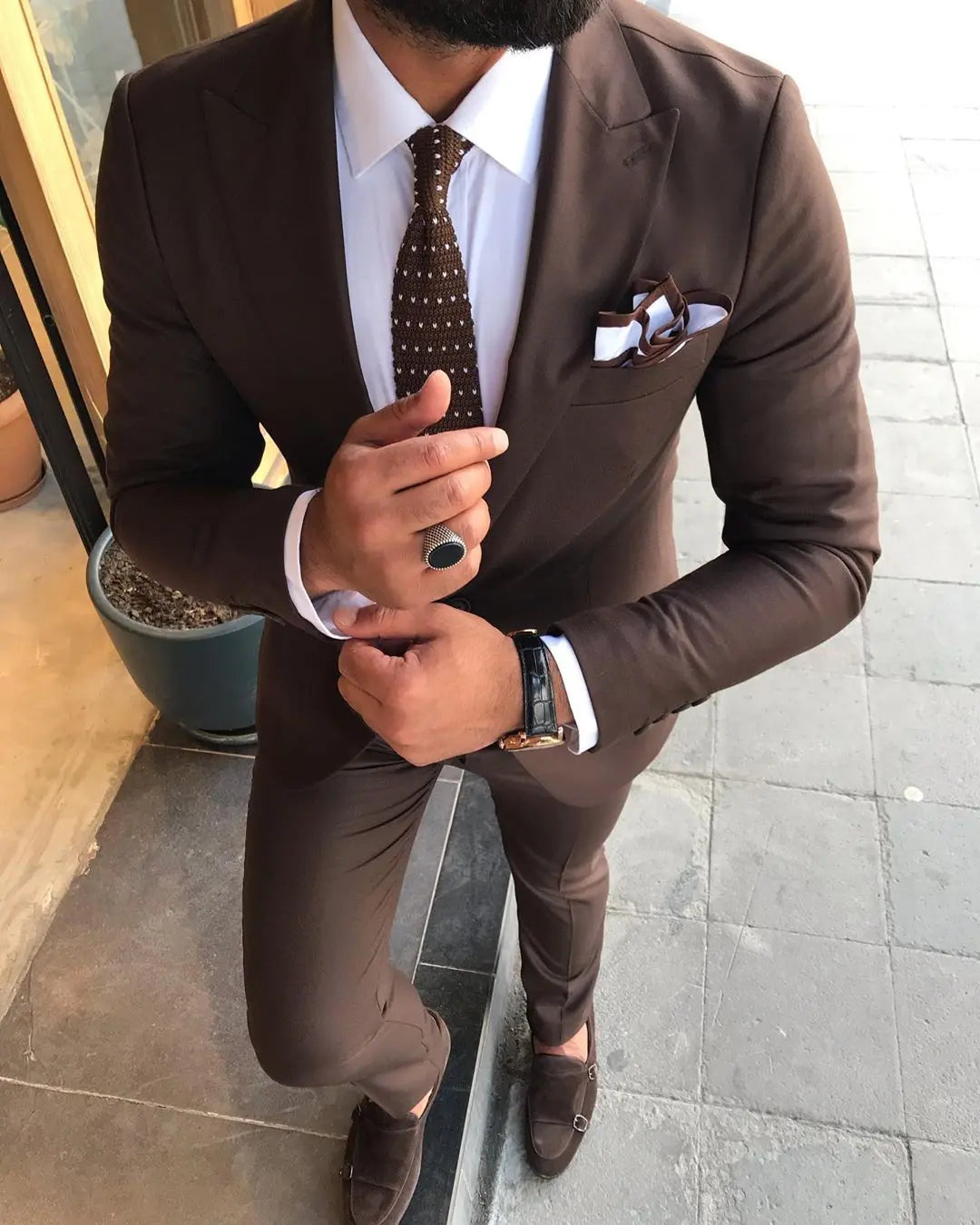 Davis Brown Slim-Fit Suit - Elegant Three-Piece Attire brabion