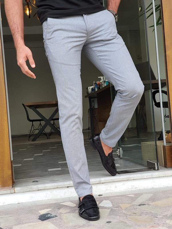 Mantova Gray Slim Fit Cotton Pants - Versatile Elegance for Every Occasion