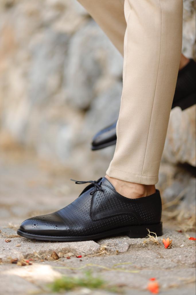 Empire Black Laced Derby Shoes