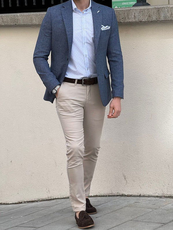 Rockford Blue Slim Fit Notch Lapel Blazer for Sophisticated Style