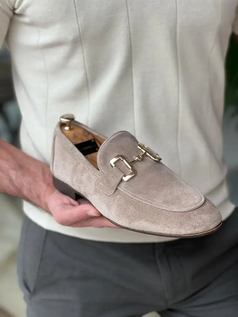 Tampa Beige Suede Loafers – Sophisticated Men’s Footwear - BRABION