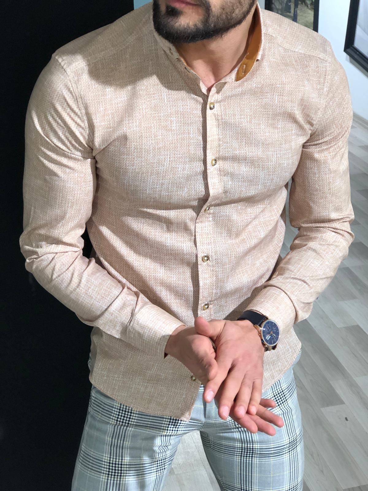 Capstone Beige Slim Fit Shirt: Versatile Elegance for Any Occasion