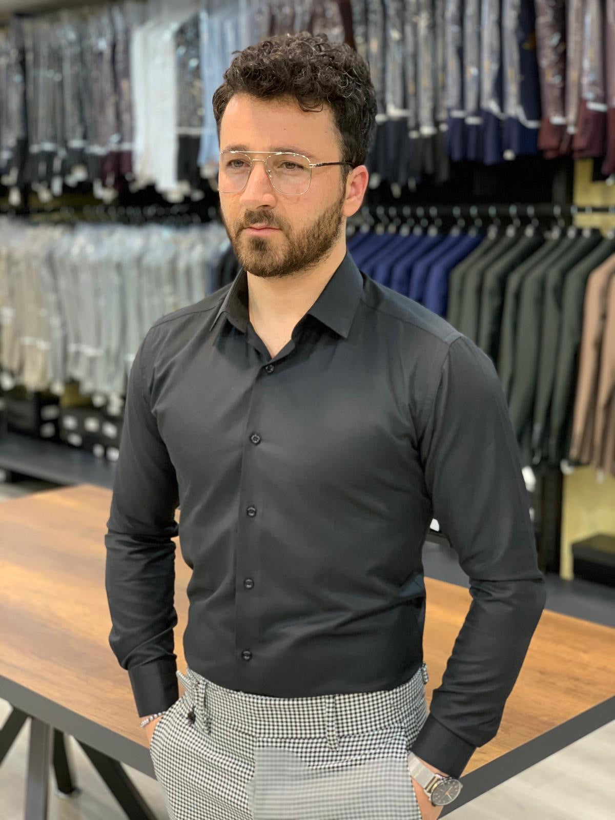 Jake Black Slim Fit Shirt - Versatile Elegance for Every Occasion