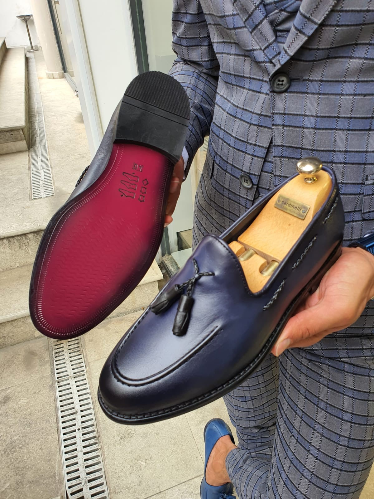Fort Worth Navy Blue Tassel Loafer - Sophisticated Leather Footwear