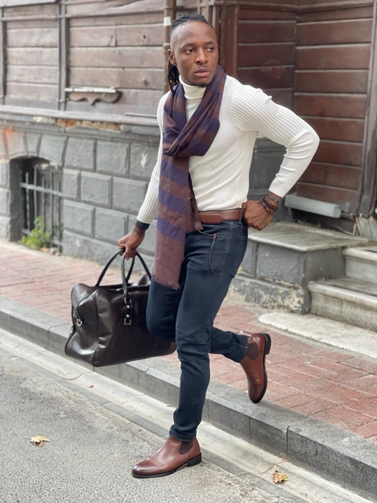 Vince White Slim Fit Turtleneck Sweater