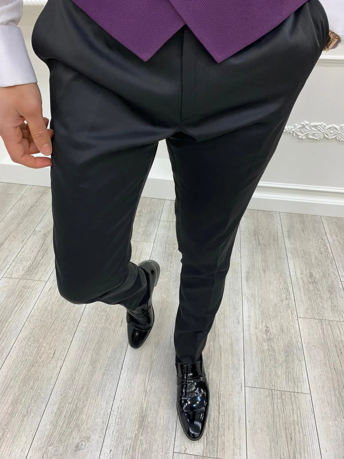 Napoli Purple Slim Fit Shawl Lapel Tuxedo - BRABION