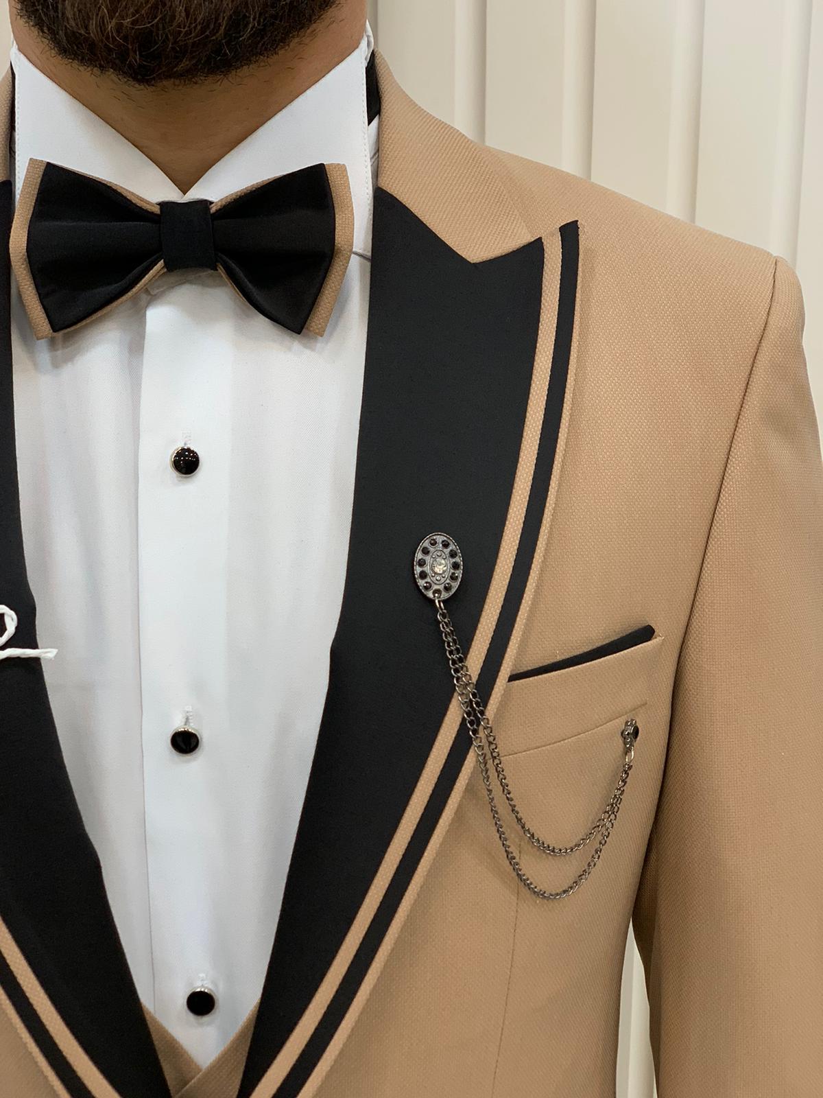Eden Gold Slim Fit Peak Lapel Tuxedo for Modern Gentlemen