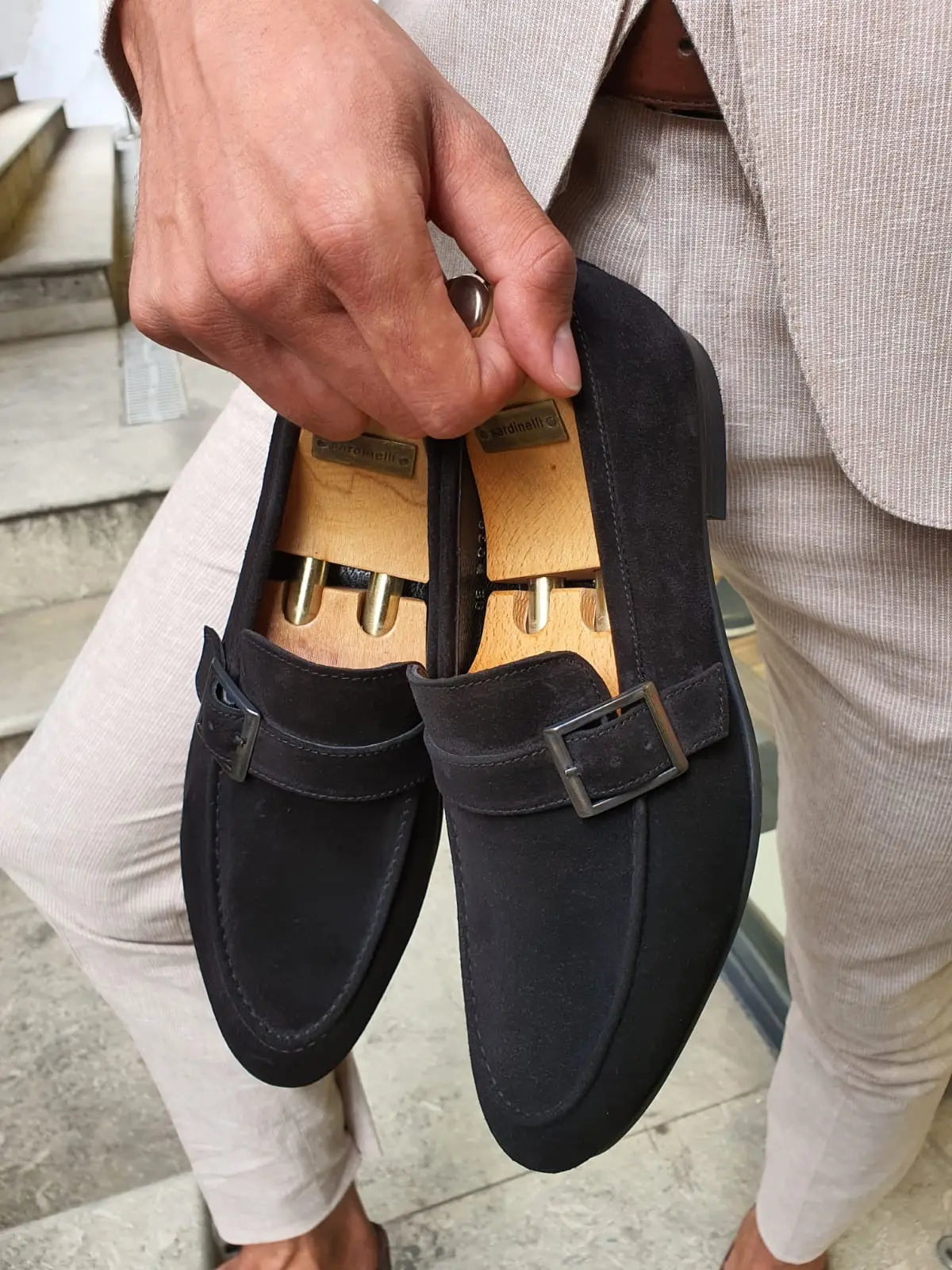 Henderson Black Suede Buckle Loafers: Elegant Comfort for Every Occasion - BRABION
