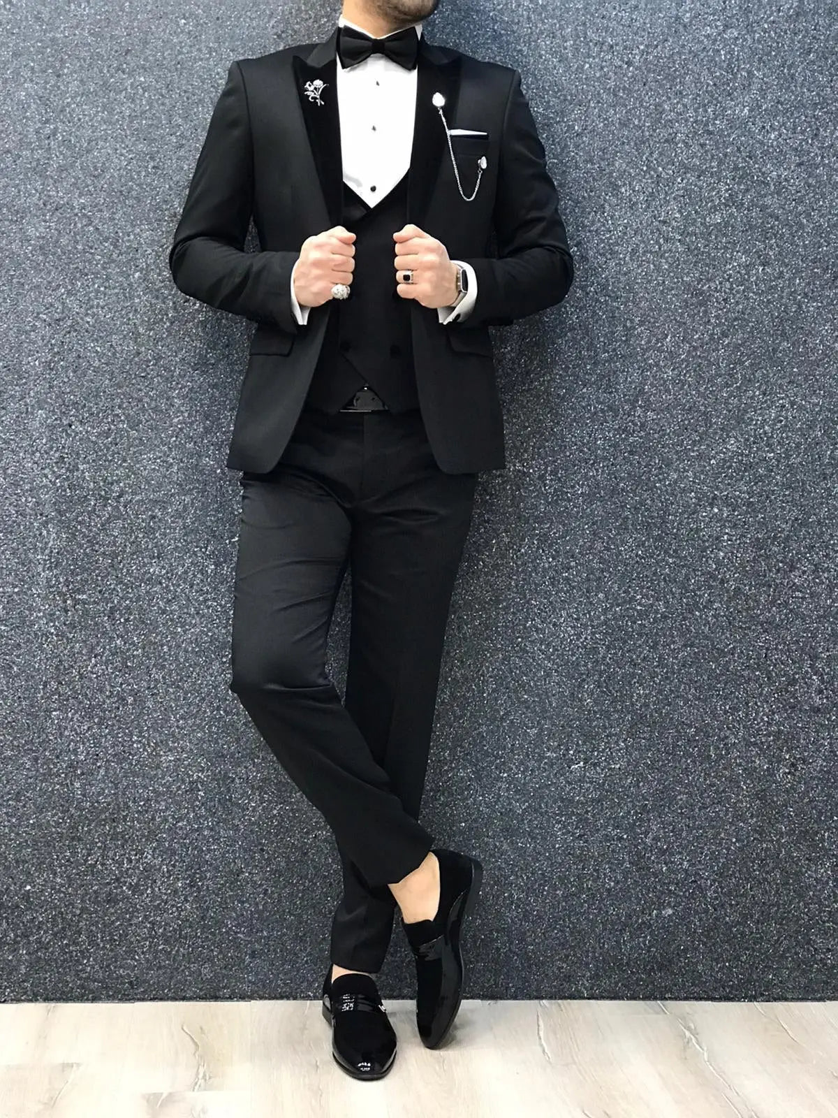Ventura Black Slim Fit Tuxedo – Timeless Elegance for Formal Occasions - BRABION