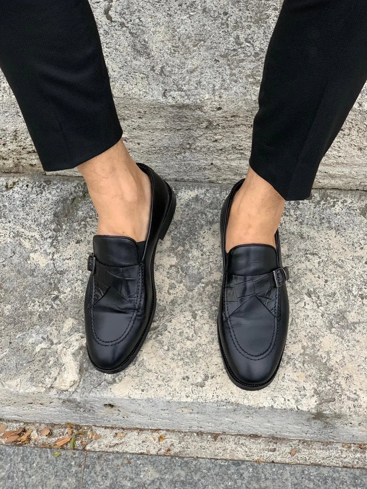 Stanoss Black Buckle Shoes - BRABION