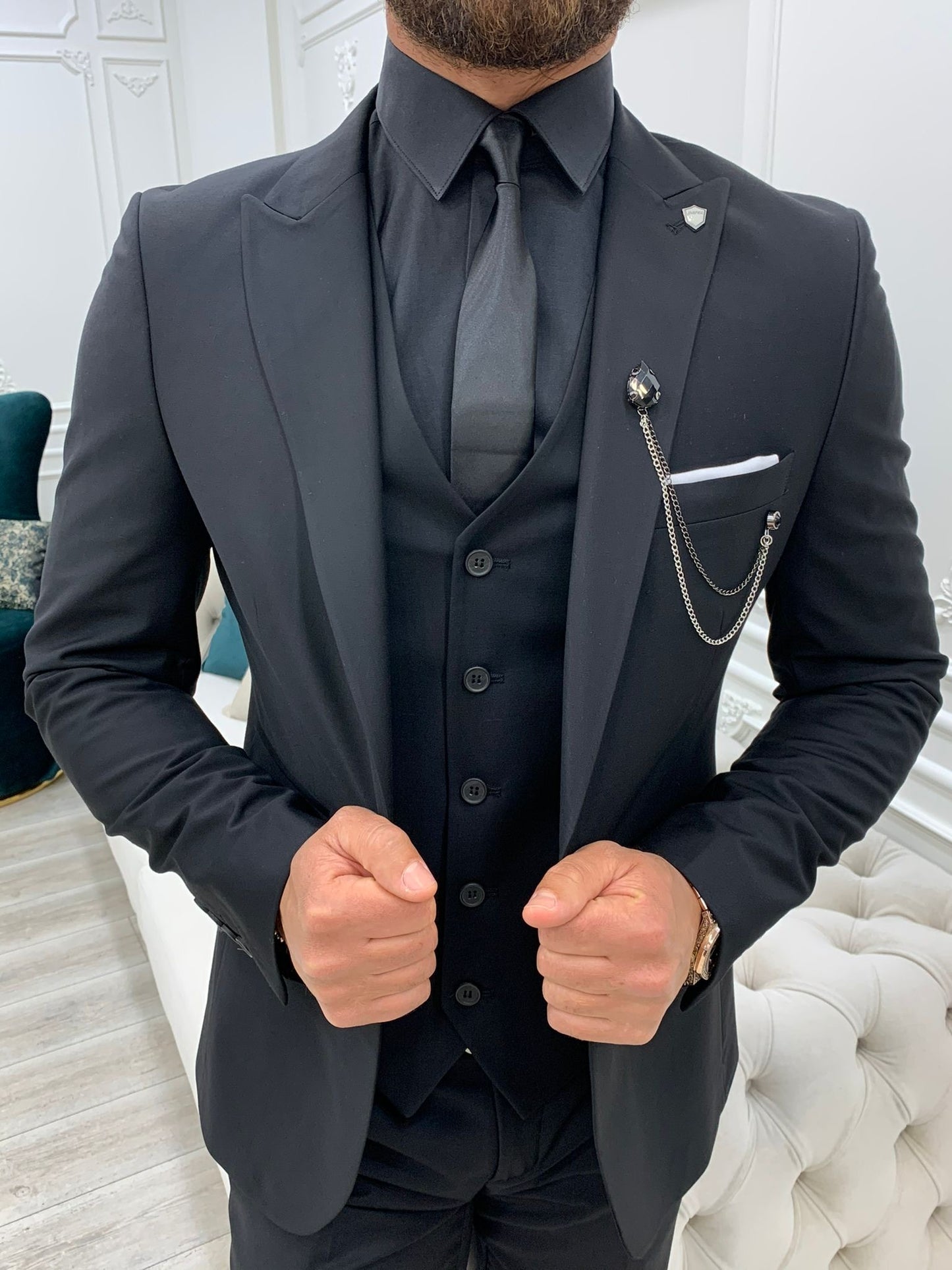 Lance Black Slim Fit Suit - Versatile Three-Piece Ensemble for Any Occasion