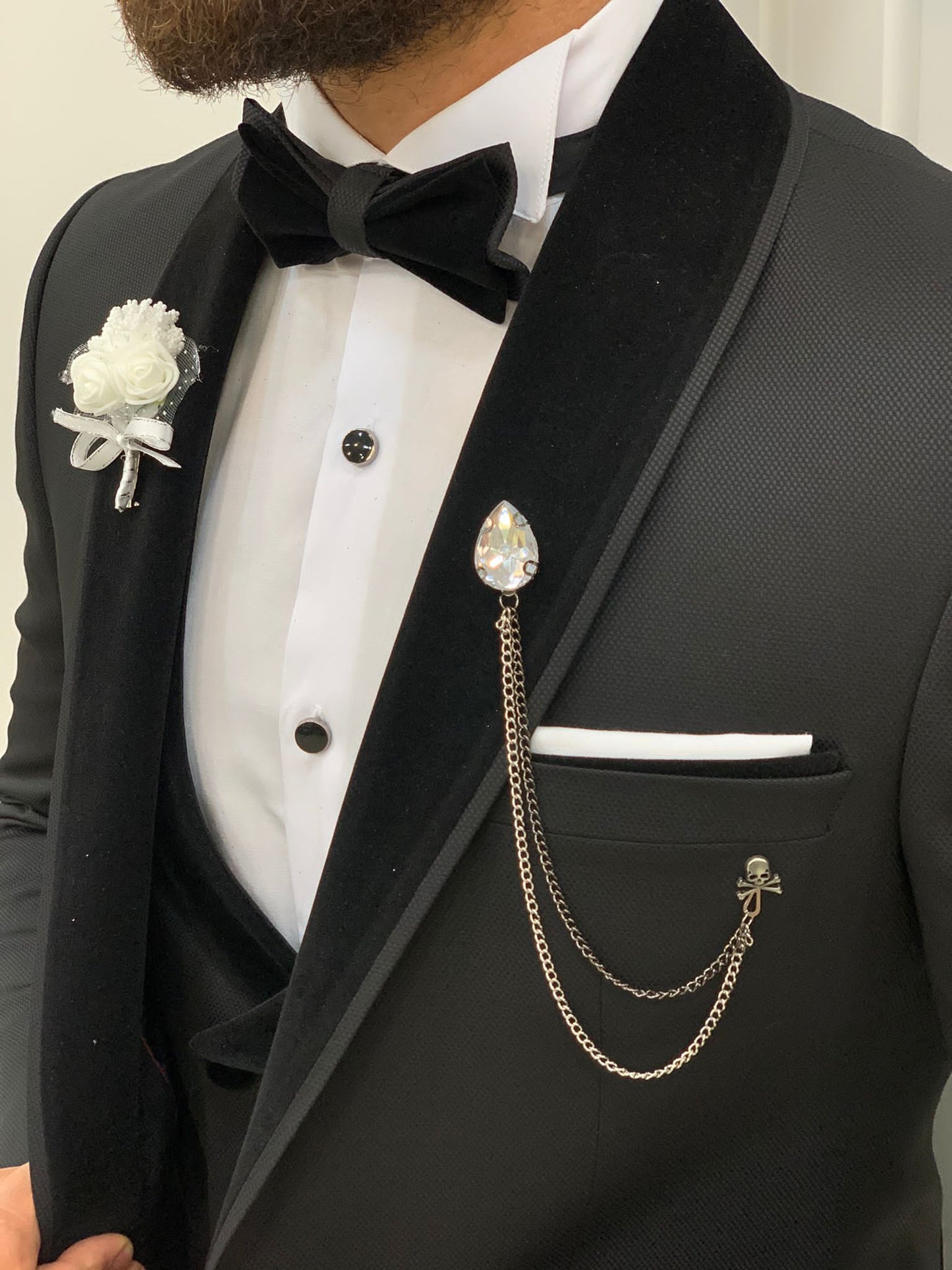 Wilson Black Velvet Shawl Lapel Tuxedo - Elevate Your Formal Attire