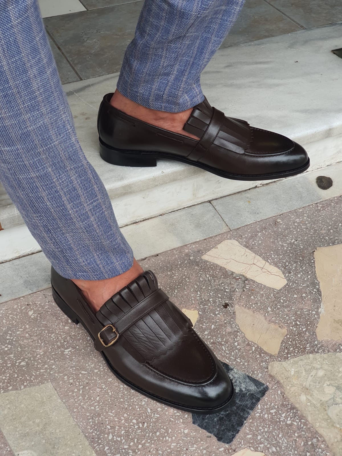 Jackson Brown Kilt Loafers - Elegant Leather Footwear for Any Occasion