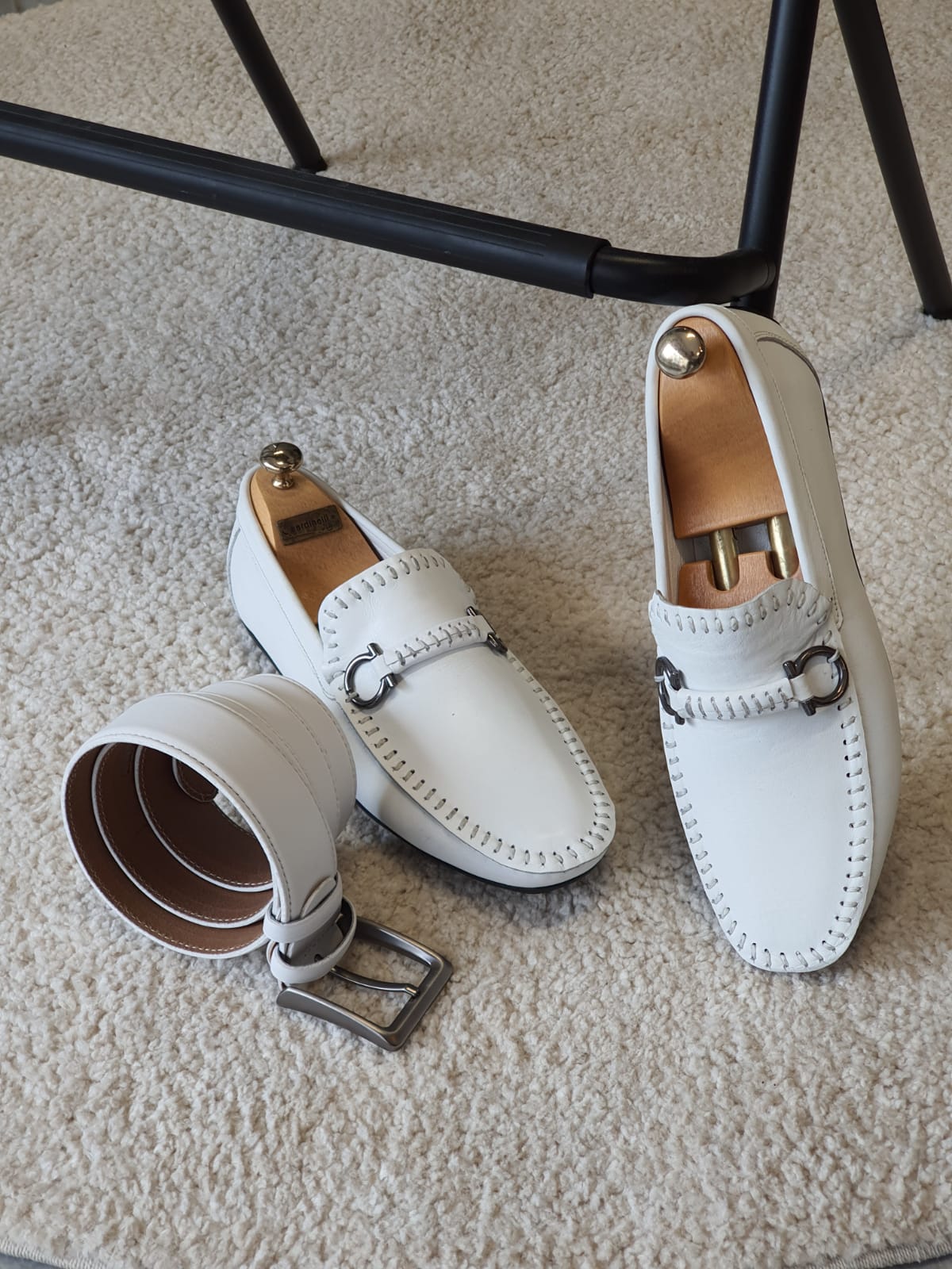 Antonio White Slip On Bit Loafers - Sophisticated Leather Comfort