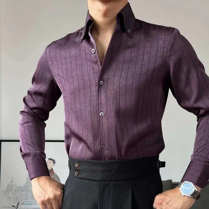 Striped Silk Shirt with Buttons