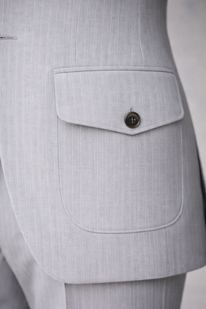 Grey Striped Slim-Fit Suit 3-Piece VIOSSI