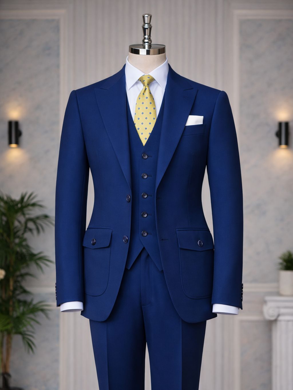 Navy Slim-Fit Suit 3-Piece VIOSSI
