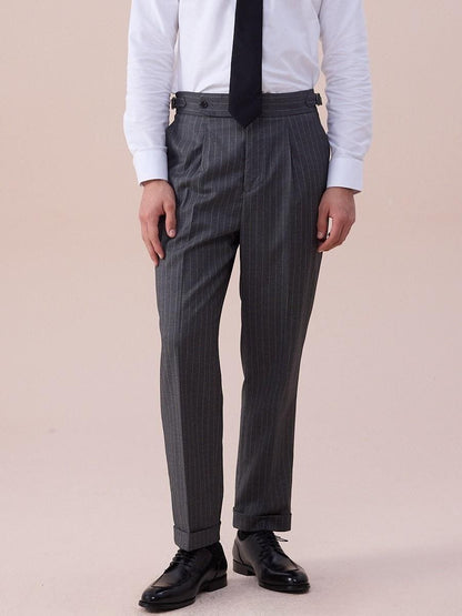 Men's Pinstripe Tailored Trousers - BRABION